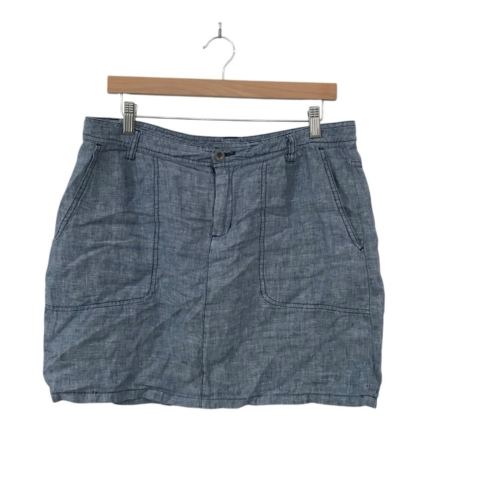 Horny Toad Chambray Linen Mini Skirt Lithe Venti size 10
